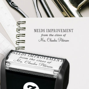 Tampon Auto-encreur Nom de l'enseignant évaluation personnalisée des