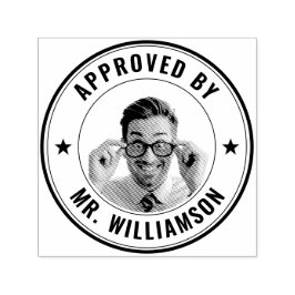 Tampon Auto-encreur Nom de l'enseignant sur mesure Funny Visage Approb