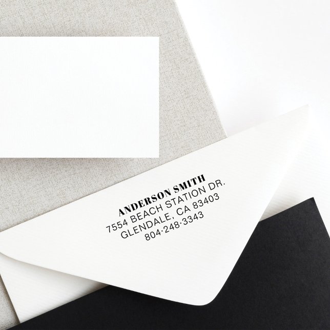 Tampon Auto-encreur Nom de l'entreprise et adresse de retour d'affaire (Modern Return Address Rubber Stamp)