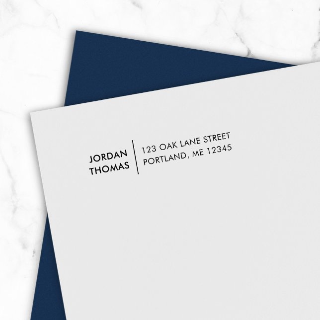 Tampon Auto-encreur Nom de ligne moderne Adresse de retour (Créateur téléchargé)