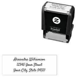 Tampon Auto-encreur Nom de script cursif moderne Adresse do-it-yoursel