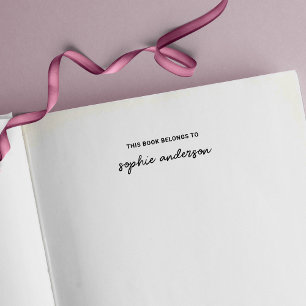 Tampon Auto-encreur Nom De Script Élégant Ce Livre Appartient À
