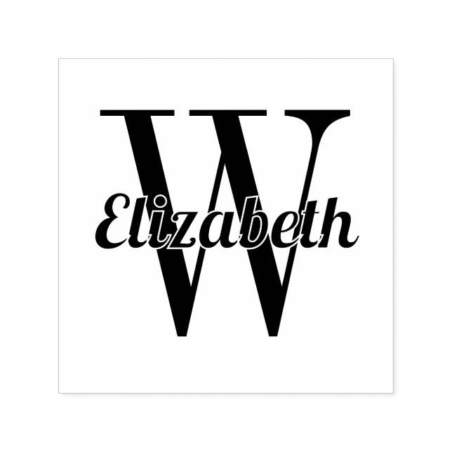 Tampon Auto-encreur Nom de script sur une initiale unique #1 (Design)