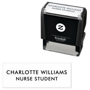 Tampon Auto-encreur Nom d'étudiant personnalisé moderne