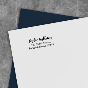 Tampon Auto-encreur Nom du script de brosse moderne Adresse de retour