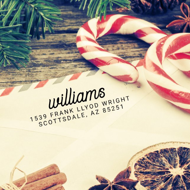 Tampon Auto-encreur Nom du script de stylet d'adresse de retour person (Créateur téléchargé)