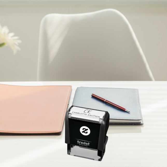 Tampon Auto-encreur Nom monogramme initiales entreprise (Créateur téléchargé)