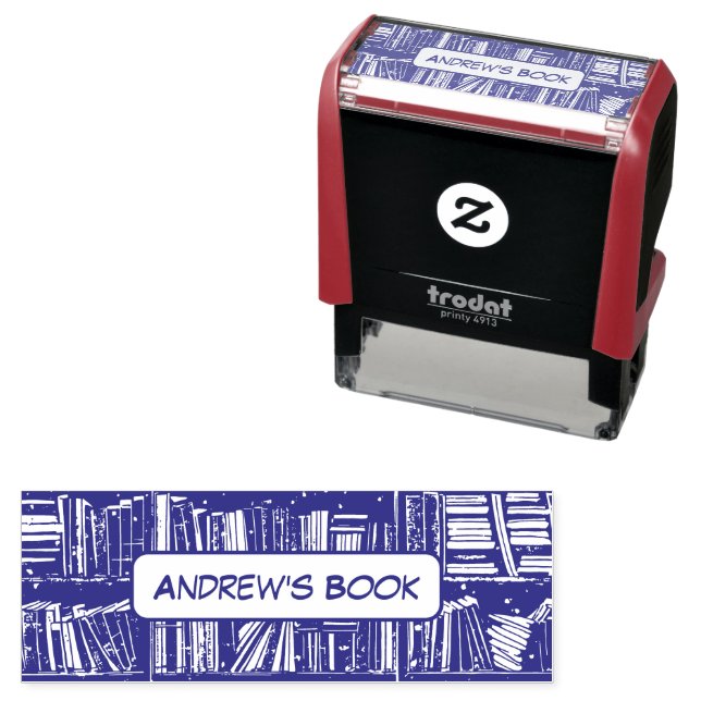Tampon Auto-encreur Nom personnalisé du bibliothécaire Timbre manga (En situation)