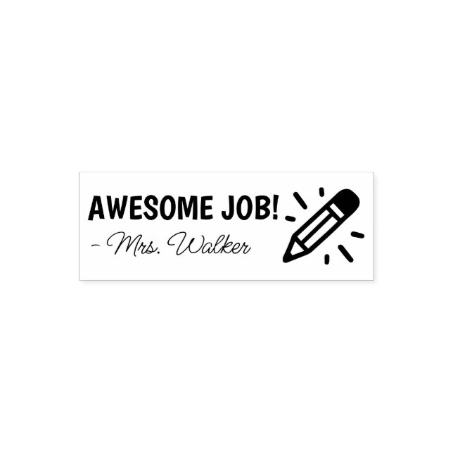 Tampon Auto-encreur Nom personnalisé Encouragement de l'enseignant (Design)
