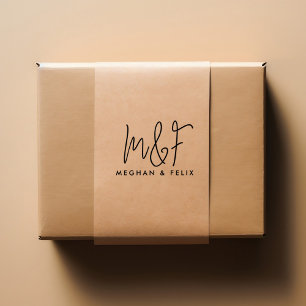 Tampon Auto-encreur Noms de script moderne Monogramme mariage