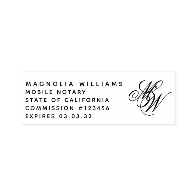 Tampon Auto-encreur Notaire mobile monogramme minimal (Design)