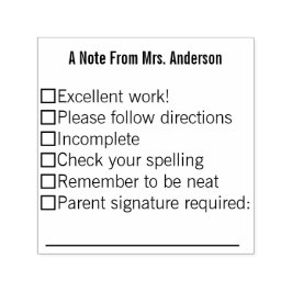 Tampon Auto-encreur Note du nom de l'enseignant Modèle texte