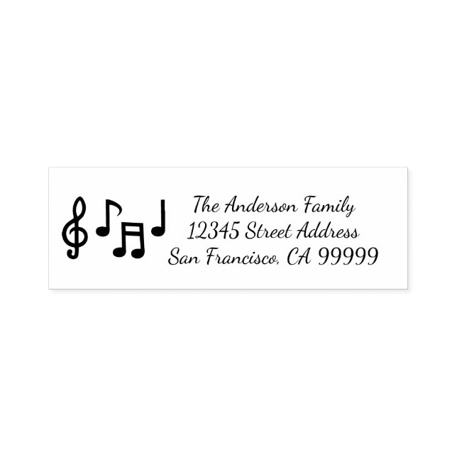 Tampon Auto-encreur Notes musicales - Timbre d'adresse auto-encastrée (Design)