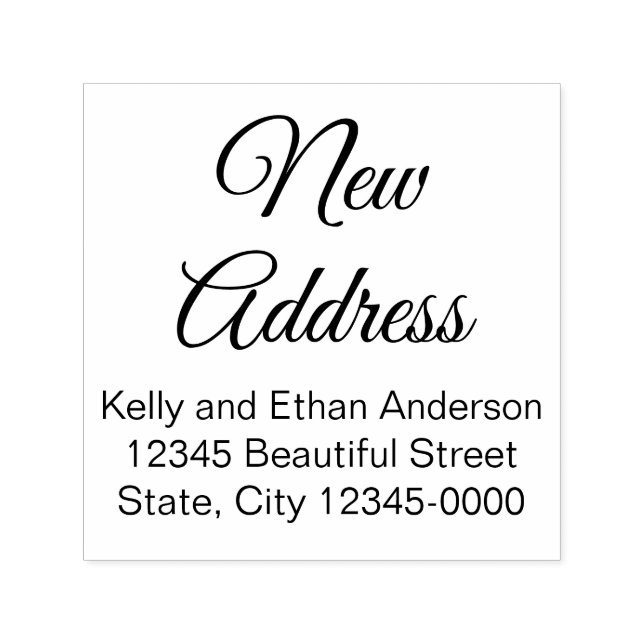 Tampon Auto-encreur Nouveau nom de script d'adresse et texte d'adresse (Design)