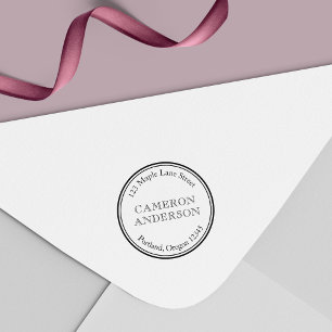 Tampon Auto-encreur Numéro de la bordure ronde moderne Adresse de reto