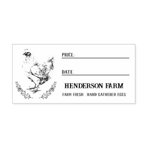 Tampon Auto-encreur OEuf de poulet - Carton Prix Date