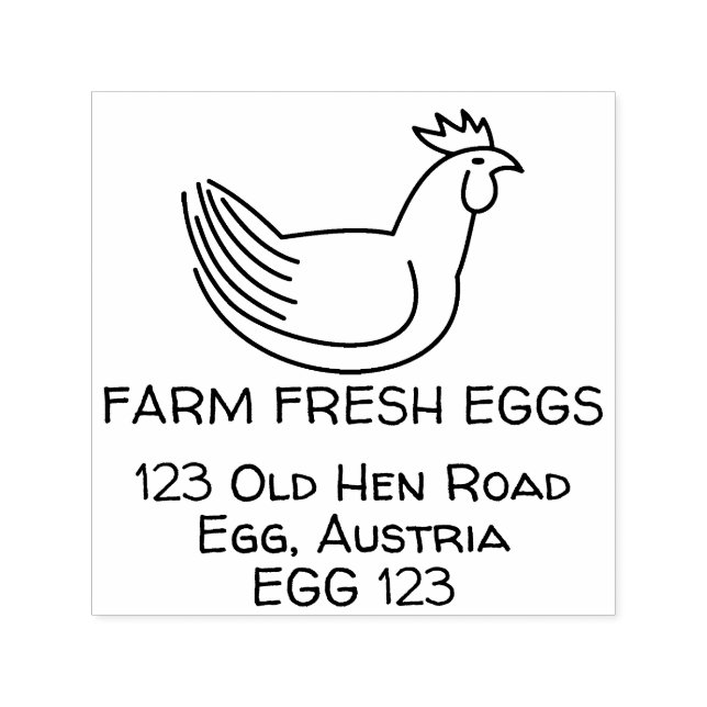 Tampon Auto-encreur Oeufs frais de ferme (Design)