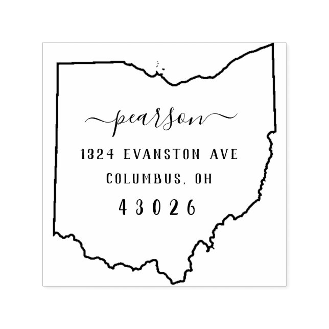 Tampon Auto-encreur Ohio Adresse de retour Timbre auto-allumage (Design)