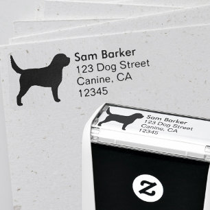 Tampon Auto-encreur Otterhound Chien race Silhouette Adresse de retour