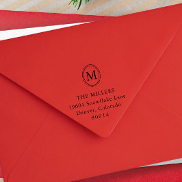 Tampon Auto-encreur Oval Monogram Personalized Return Address
