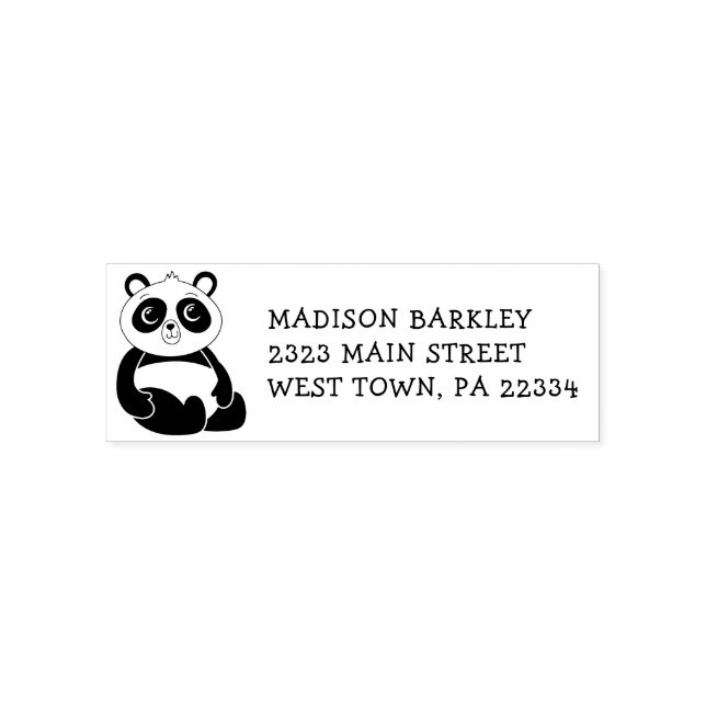 Tampon Auto-encreur Panda Bear Kid's mignon Adresse de retour Timbre (Design)