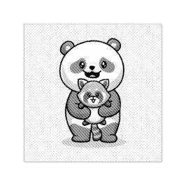 Tampon Auto-encreur Panda et Fox