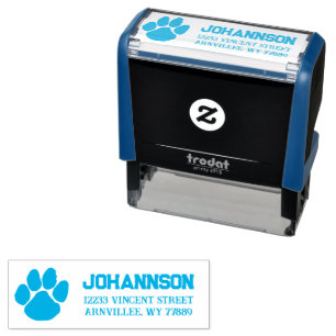Tampon Auto-encreur Pawprint Adresse de retour auto-encre en caoutchou
