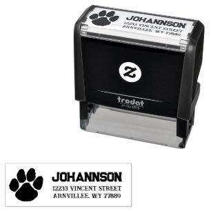 Tampon Auto-encreur Pawprint Adresse de retour auto-encre en caoutchou