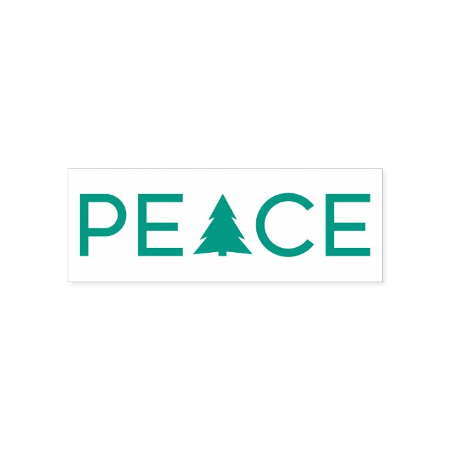 Tampon Auto-encreur Peace Holiday Tree Typographie moderne (Design)