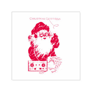 Tampon Auto-encreur PÈRE NOËL ~ Joyeux voeux de Noël ~
