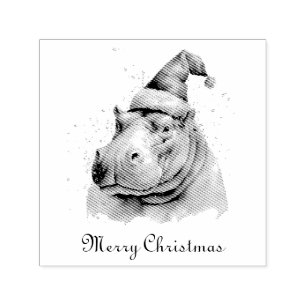 Tampon Auto-encreur Père Noël Little Hippo, coutume