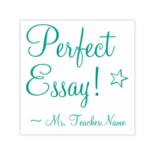 Tampon Auto-encreur "Perfect Essay !" + Nom de l'instructeur Timbre en