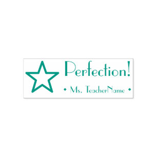 Tampon Auto-encreur "Perfection !" + Nom de l'éducateur personnalisé