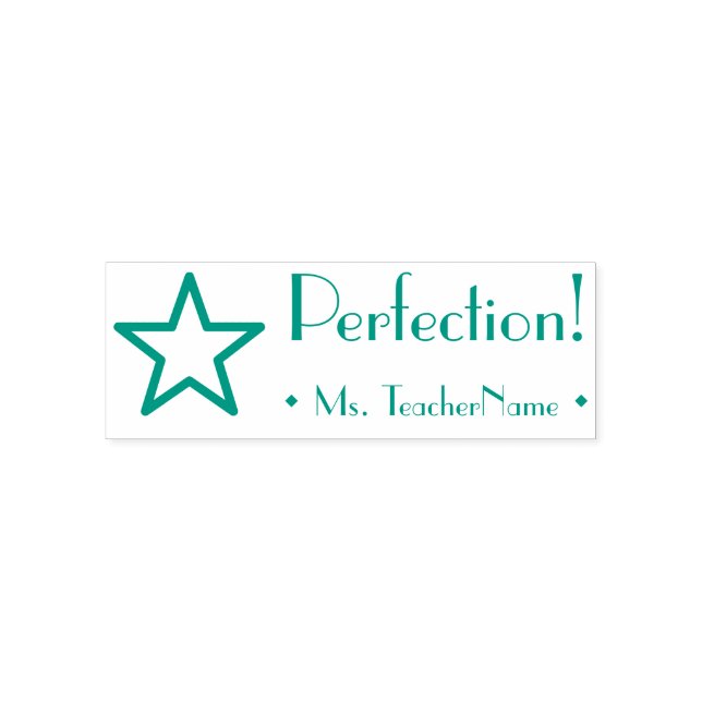 Tampon Auto-encreur "Perfection !" + Nom de l'éducateur personnalisé (Design)