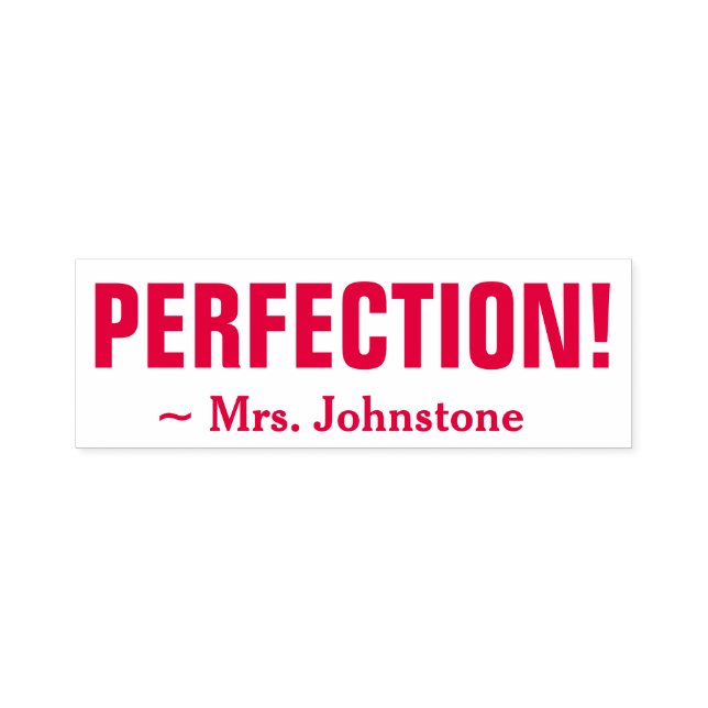 Tampon Auto-encreur "PERFECTION !" + Nom de l'enseignant Timbre en cao (Design)