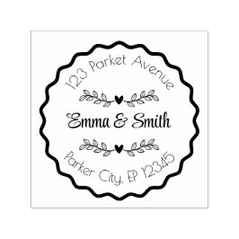 Tampon Auto-encreur Personalized Floral Frame Name and Address