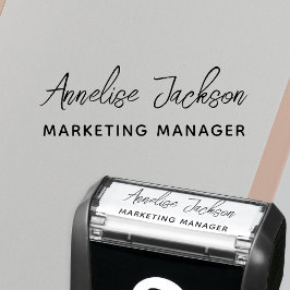 Tampon Auto-encreur Personalized name title signature script 
