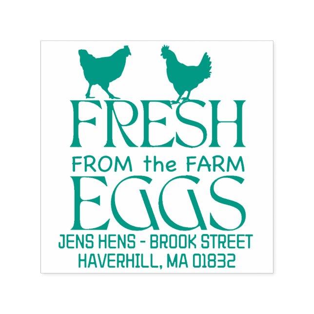 Tampon Auto-encreur Personnaliser Fresh from Farm Eggs Carton Étiquett (Design)