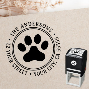 Tampon Auto-encreur Pet paw print return address