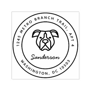 Tampon Auto-encreur Pitbull/AmStaff Retourner l'adresse Stamp Auto-Ink