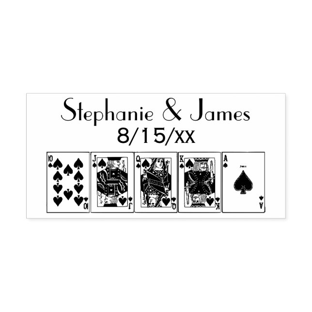 Tampon Auto-encreur Poker Pique De Flush Droite Place Carte D'Escort (Design)