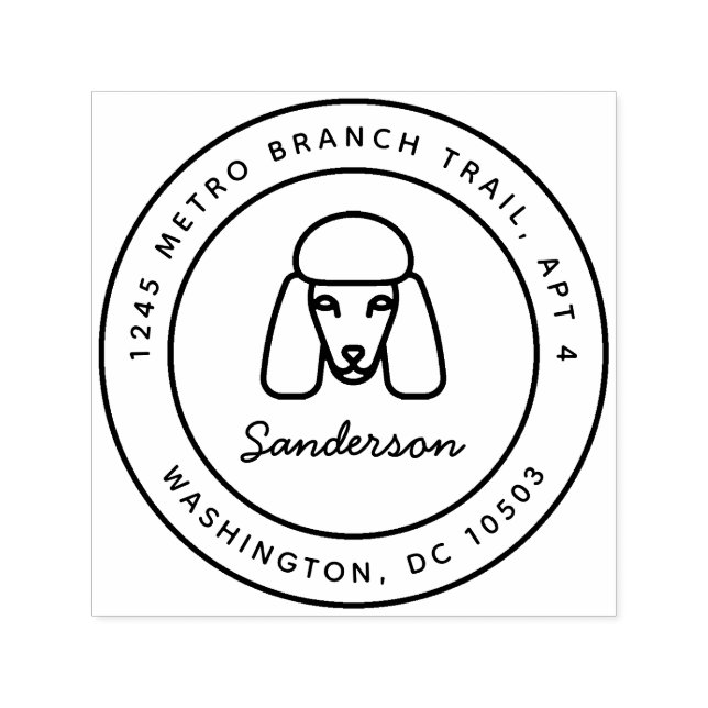 Tampon Auto-encreur Poodle Chien Adresse de retour Timbre auto-allumag (Design)