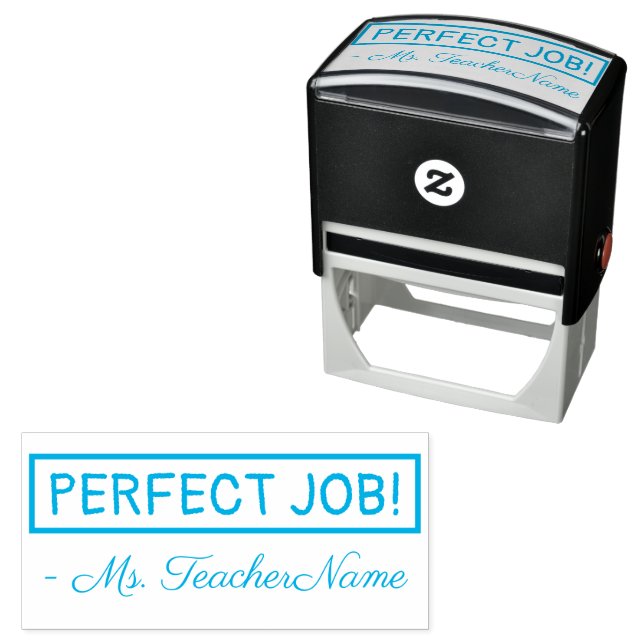Tampon Auto-encreur Positif "JOB PARFAIT !" + Nom de l'instructeur per (En situation)