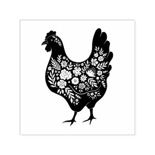 Tampon Auto-encreur Poulet floral