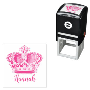 Tampon Auto-encreur Princess Queen Crown personnalisable