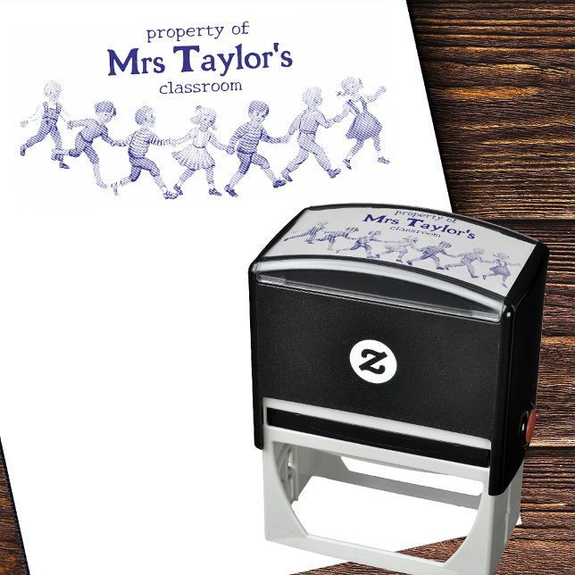 Tampon Auto-encreur Propriété de la classe de l'enseignant Style Art V (Personalize Your Classroom with our Property of Teacher's Classroom Stamp! 🎒📚)