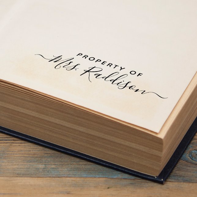 Tampon Auto-encreur Propriété du nom de l'écriture manuscrite (Property Of Handwritten Script Name Self-inking Stamp)