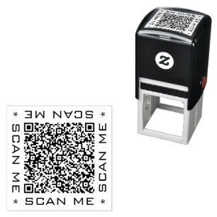 Tampon Auto-encreur QR Code Info Scan Me Texte Design moderne Timbre