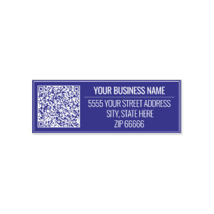 Tampon Auto-encreur QR Code Scan Info Nom de l'adresse Couleurs du tex