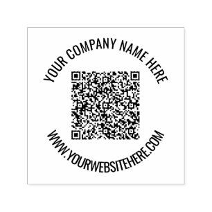 Tampon Auto-encreur QR Code Scan Info Votre Nom Site Web Timbre modern